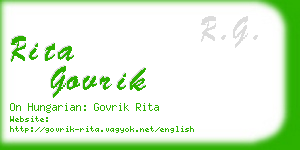 rita govrik business card